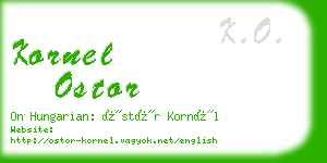 kornel ostor business card